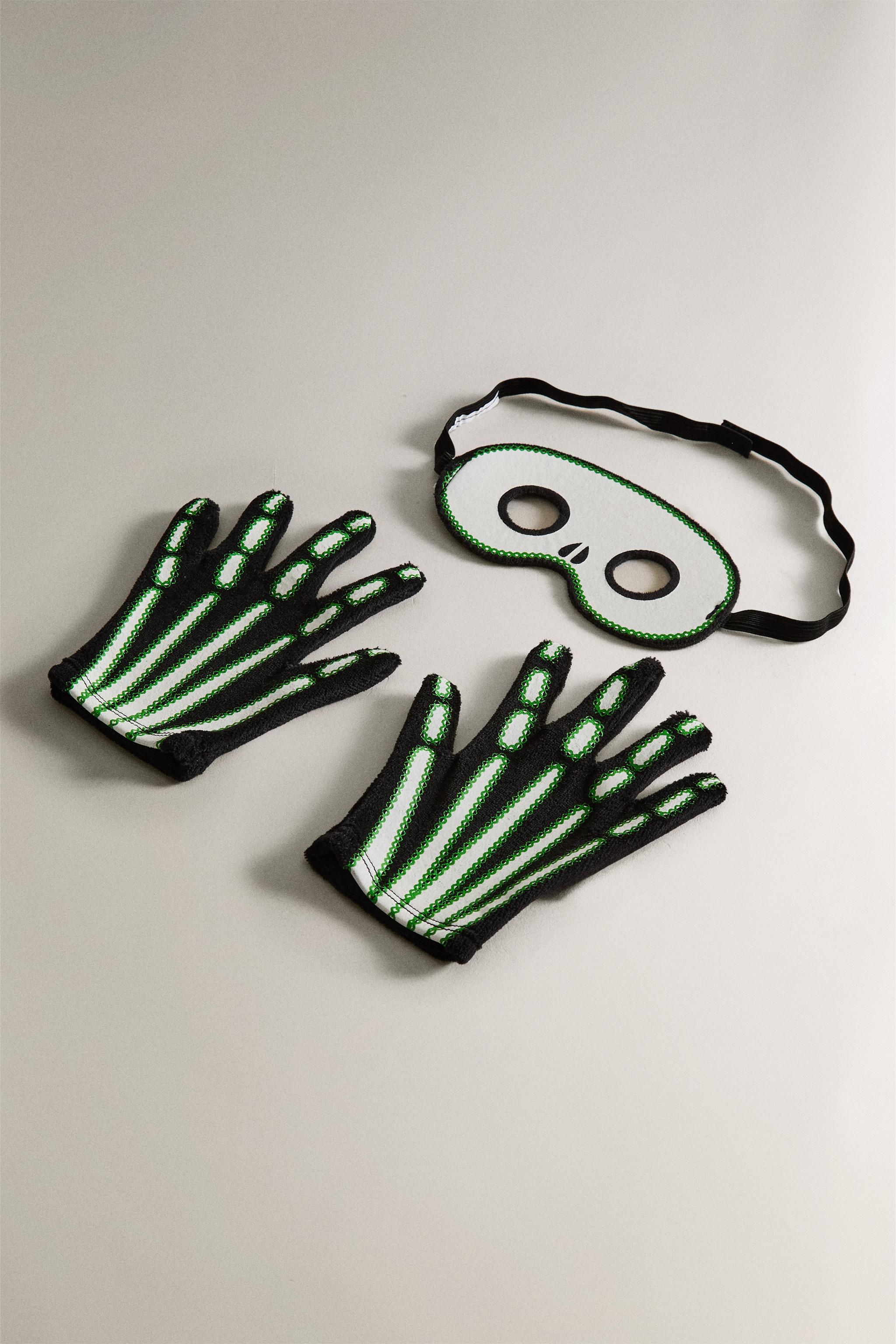 DÉGUISEMENT ENFANT GANTS ET MASQUE SQUELETTE HALLOWEEN